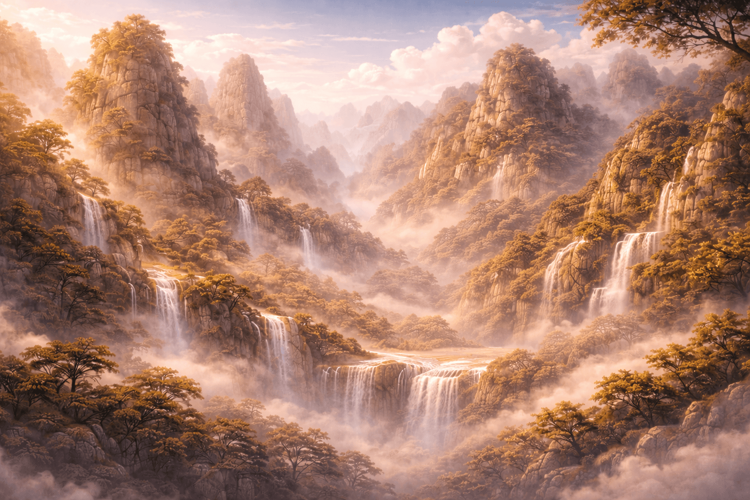 Mountains and Waterfalls